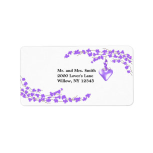 Purple Blossoms and Heart Label