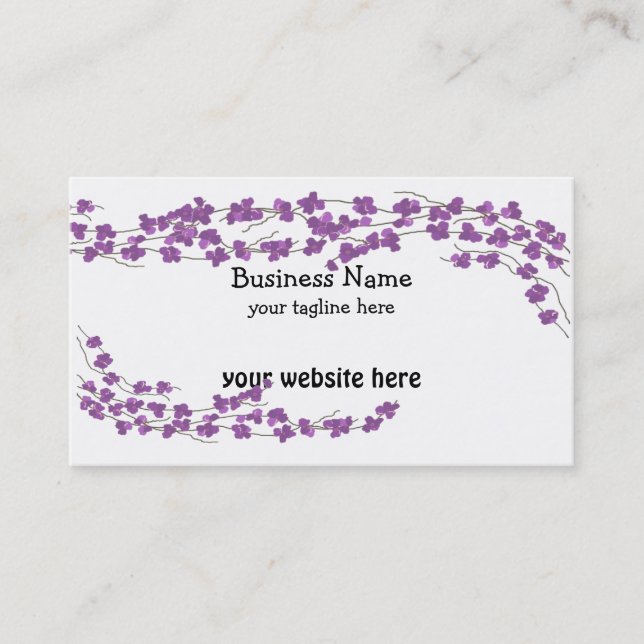 Purple Blossoms Business Card (Front)