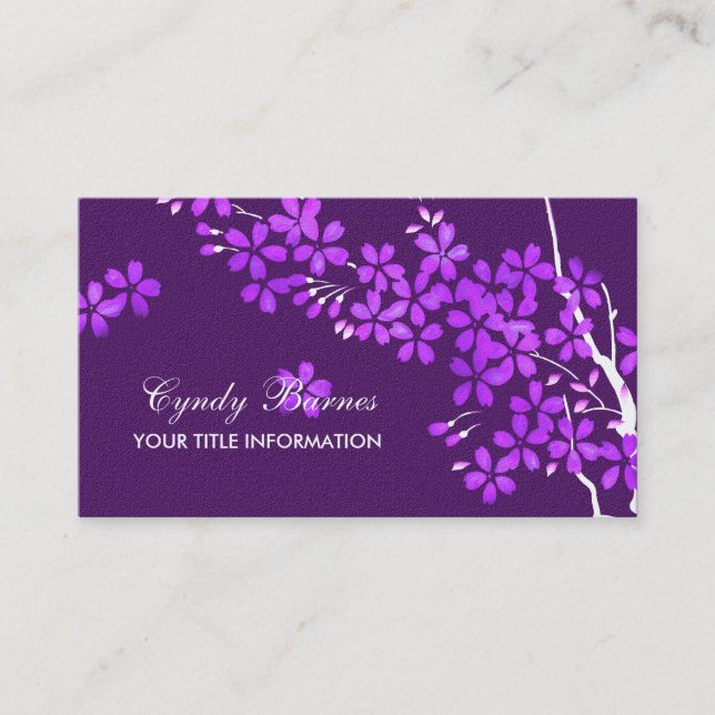 Purple Blossoms Business Card (Front)