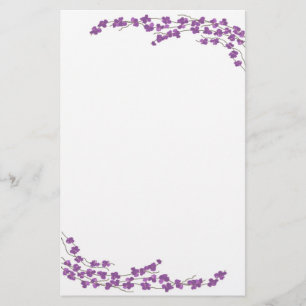 Purple Blossoms Stationery