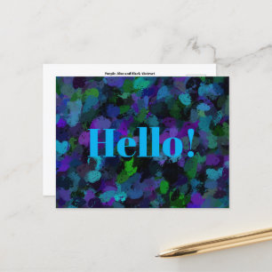 Purple, Blue and Black Abstract Postcard