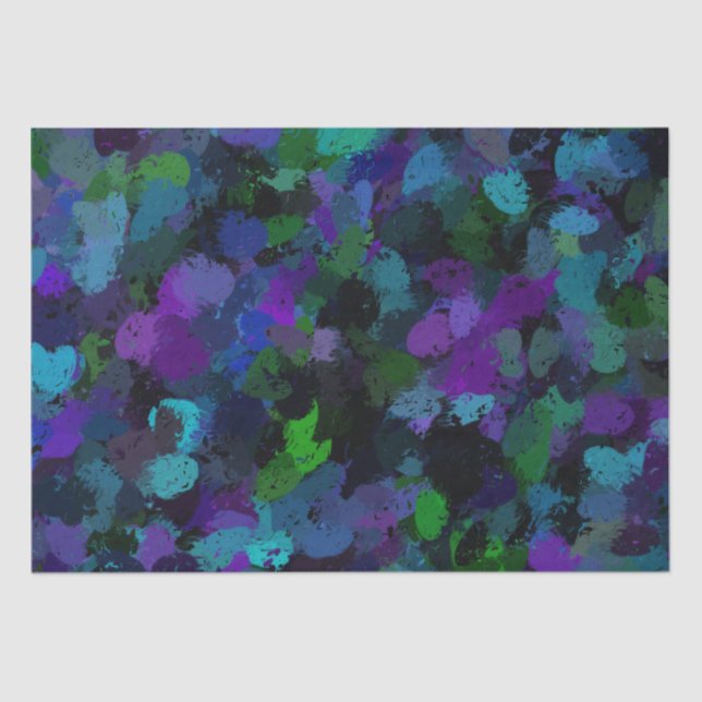 Purple, Blue and Black Abstract  Tissue Paper (Front)