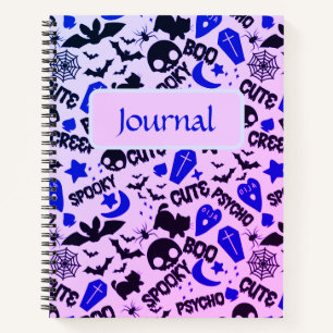 Purple, Blue and Black Halloween Journal