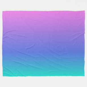 Purple blue and green ombre background fleece blanket