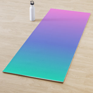 Purple blue and green ombre background yoga mat