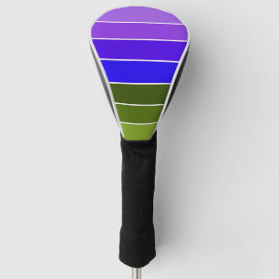 Purple, Blue and Green Stripes  Golf Head Cover