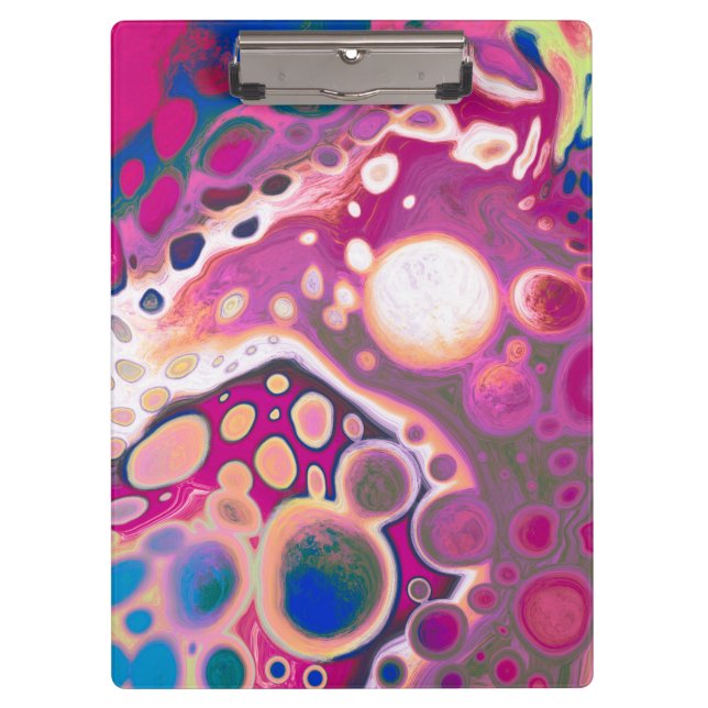 Purple, blue and pink Digital Modern Abstract    Clipboard (Front)