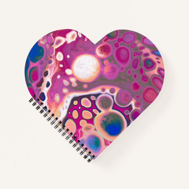 Purple, blue and pink Digital Modern Abstract   Notebook (Front)