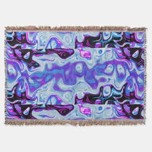 Purple, Blue and Pink Fire Stone 3 Throw Blanket