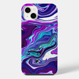 Purple, Blue and Teal Abstract Fluid Art   iPhone 14 Plus Case