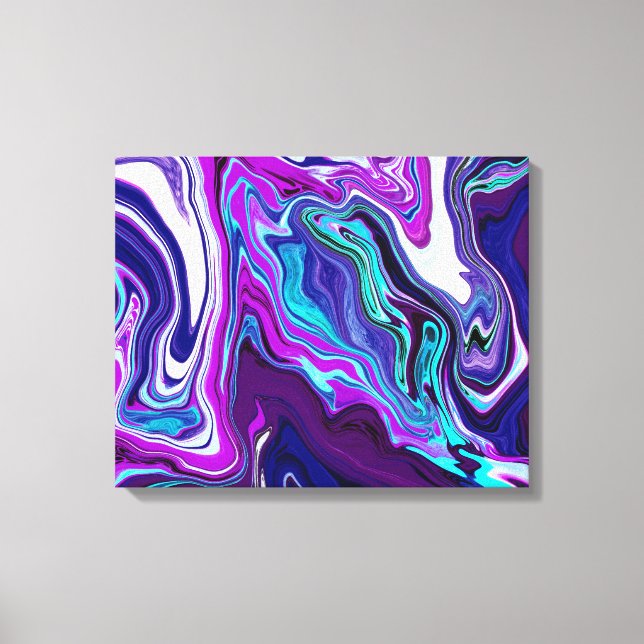 Purple, Blue and Teal Abstract Modern Art   Canvas Print (Front)