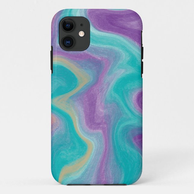 Purple, Blue and Teal Fluid Art   Case-Mate iPhone Case (Back)