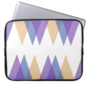 Purple, blue and yellow triangles laptop sleeve