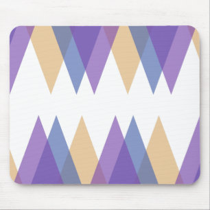 Purple, blue and yellow triangles mouse mat