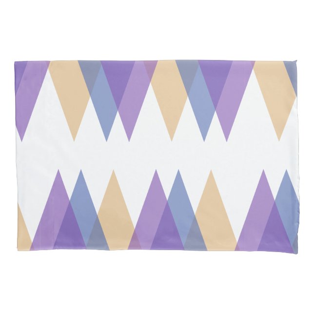Purple, blue and yellow triangles pillowcase (Front)