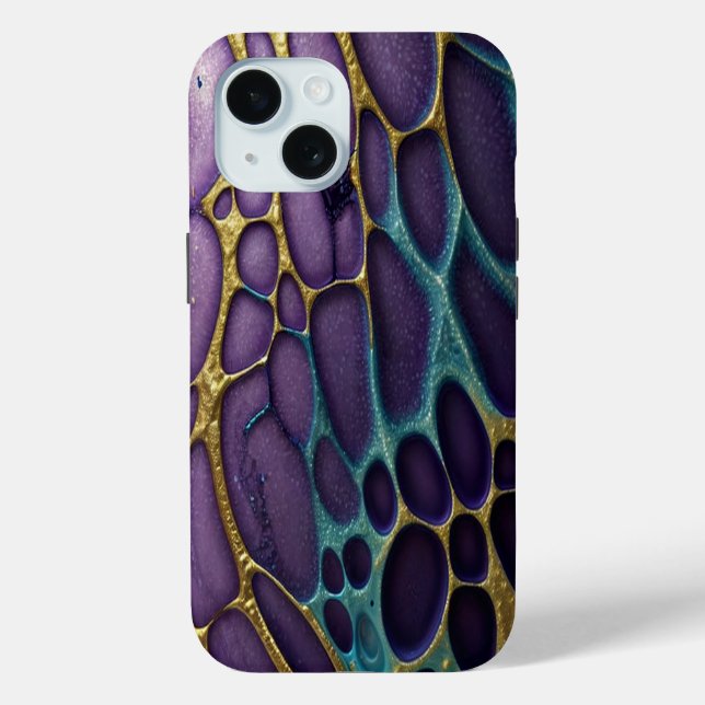 Purple, blue, aqua, and gold Case-Mate iPhone case (Back)