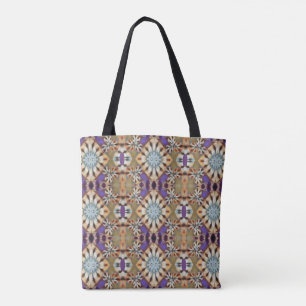 Purple, Blue & Beige Tribal Inspired  Tote Bag