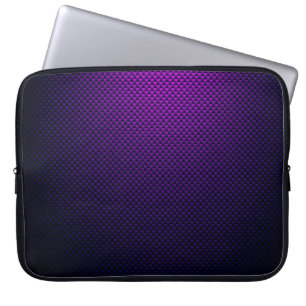 Purple blue black carbon fiber patterned laptop sleeve