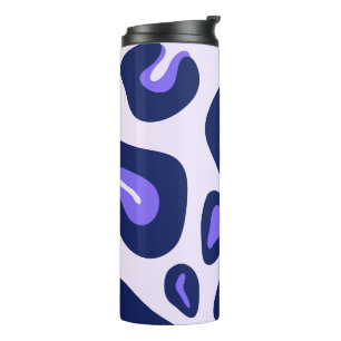Purple Blue Black Leopard Animal Print Thermal Tumbler