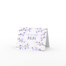 Purple Blue Blossoms Custom Text Mothers Day