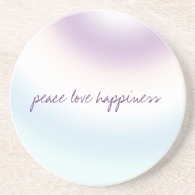 Purple Blue Blush Tie dye Coaster (Front)