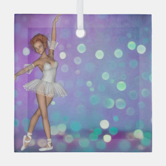 Purple & Blue Bokeh Background & Ballerina Glass Tree Decoration