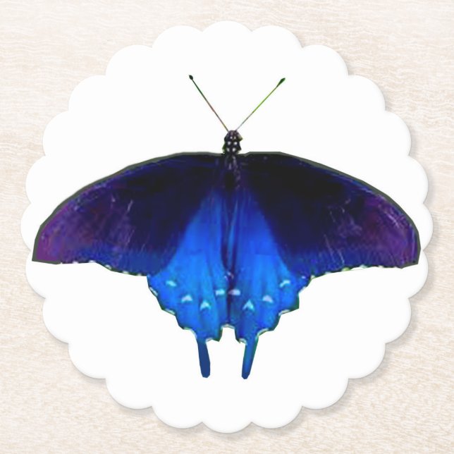 Purple Blue Butterfly Coasters (Set of 6) (Front)