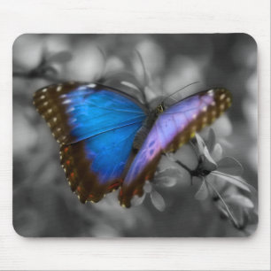 Purple Blue Butterfly Mouse Mat