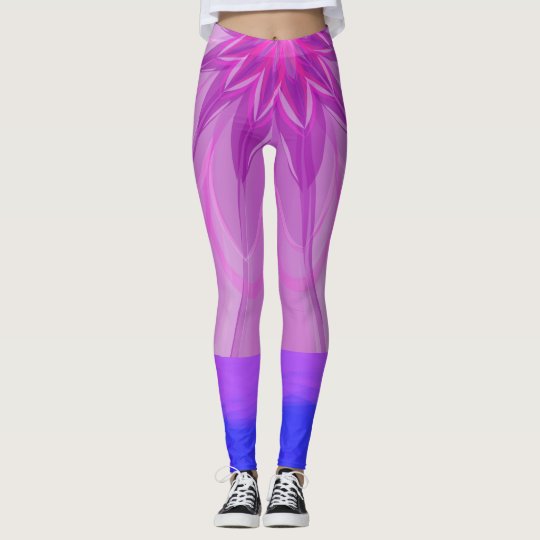 Purple blue colour floral pattern popular legging