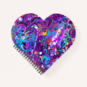 Purple, Blue Colourful Bubbles Abstract Modern    Notebook