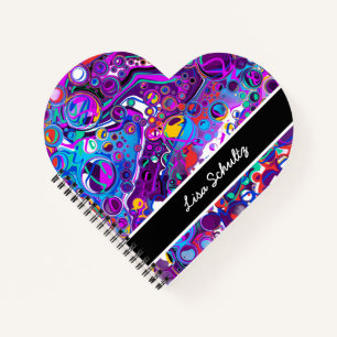 Purple, Blue Colourful Bubbles Abstract Modern    Notebook