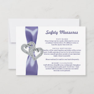 Purple Blue Diamond Hearts Safety Measures Invitation