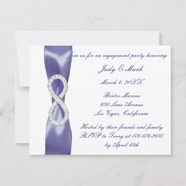 Purple Blue Diamond Infinity Engagement Party (Front)