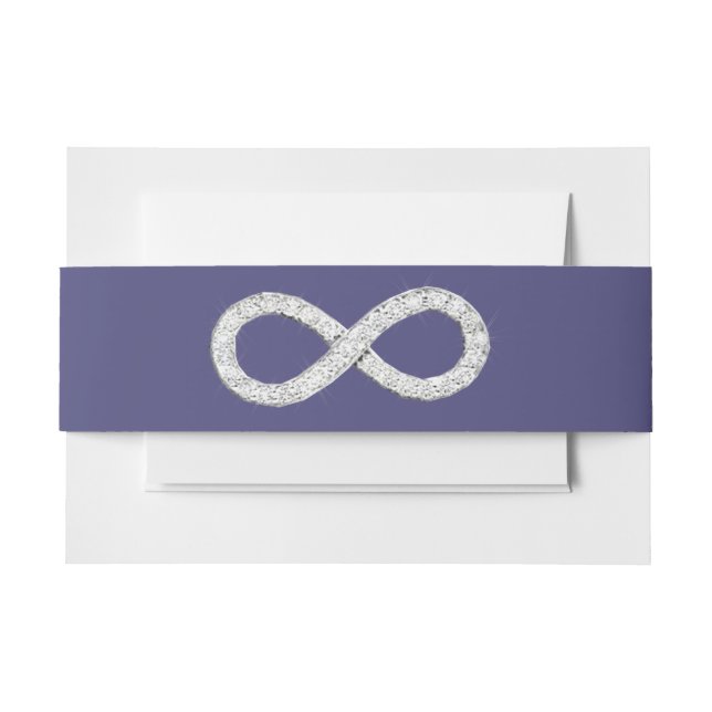 Purple Blue Diamond Infinity Invitation Belly Band (Front Example)