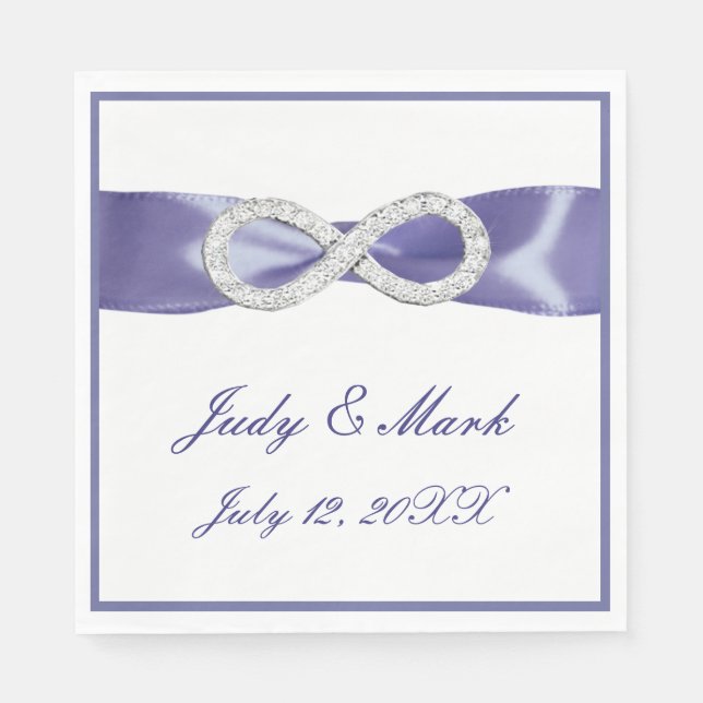Purple Blue Diamond Infinity Paper Napkins (Front)