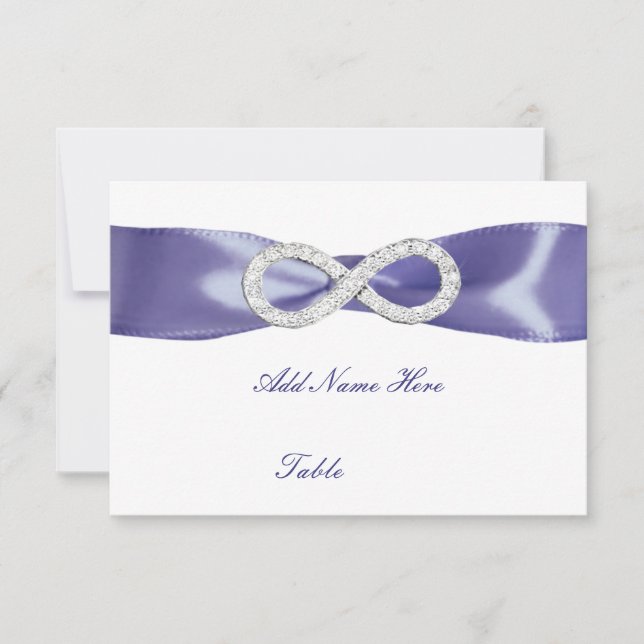 Purple Blue Diamond Infinity Table Place Card (Front)