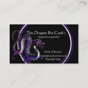 Purple & Blue Dragon Fantasy Business Card