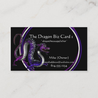 Purple & Blue Dragon Fantasy Business Card