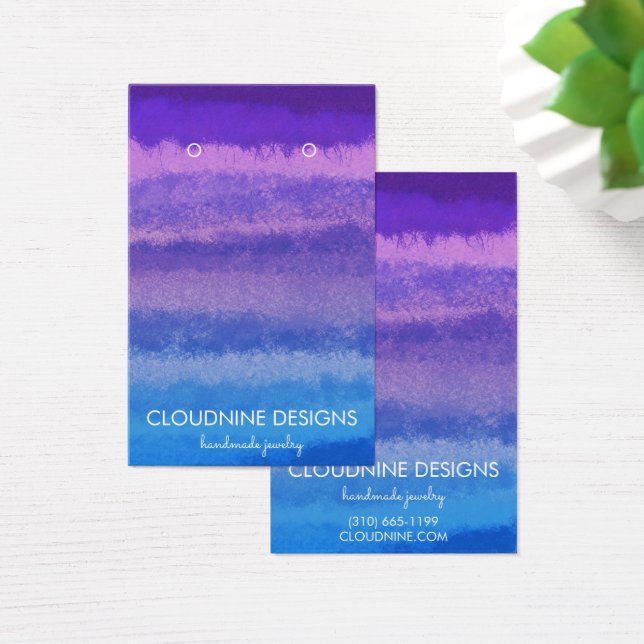 Purple Blue Earring Necklace Jewellery Display Car (Desk)