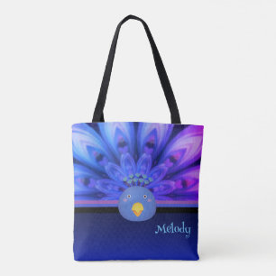 Purple & Blue Electric Peacock Mandala Tote