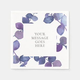 Purple Blue Eucalyptus Leaves Napkin