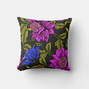 Purple & Blue Floral  Cushion