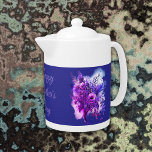 Purple & Blue Floral Happy Mother's Day | Tea Pots<br><div class="desc">Elegant and simple,  blue and purple floral watercolour  with Happy Mother's Day in lilac elegant text for you to customize as you choose.</div>