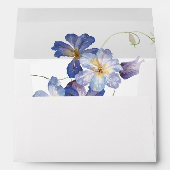Purple Blue Floral - Purple 2 Envelope (Back (Bottom))