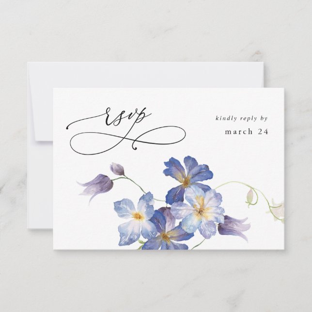 Purple Blue Floral w Meal RSVP (Front)