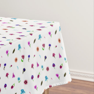 Purple & Blue Flower Print, Modern Floral Print Tablecloth
