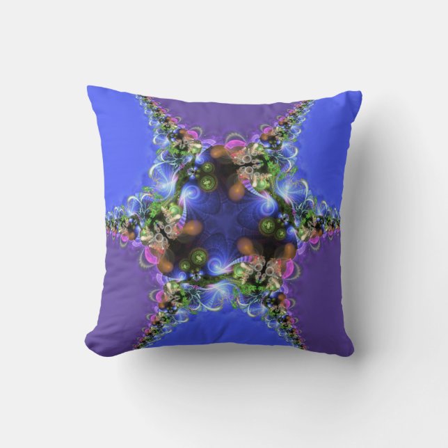 Purple Blue Fractal Twist Home Decor Jumbo Cushion (Front)