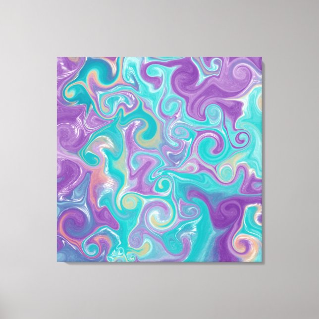 Purple, Blue, Gold and Teal swirls Canvas Print (Front)
