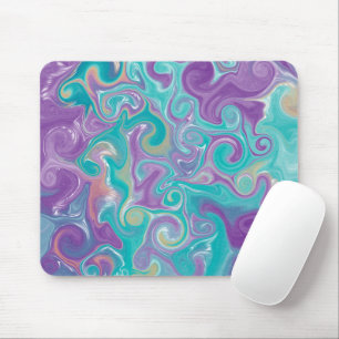 Purple, Blue, Gold and Teal swirls Mouse Mat