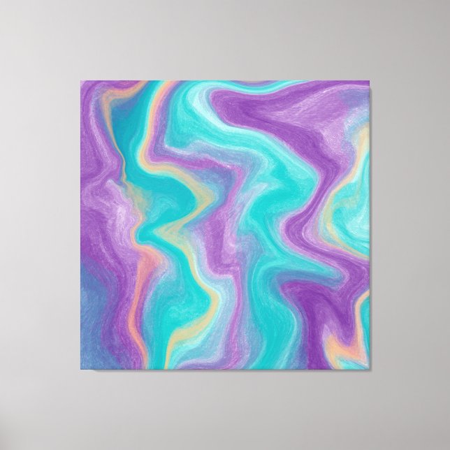 Purple, Blue, Gold and Teal swirls Peaceful Canvas Print (Front)